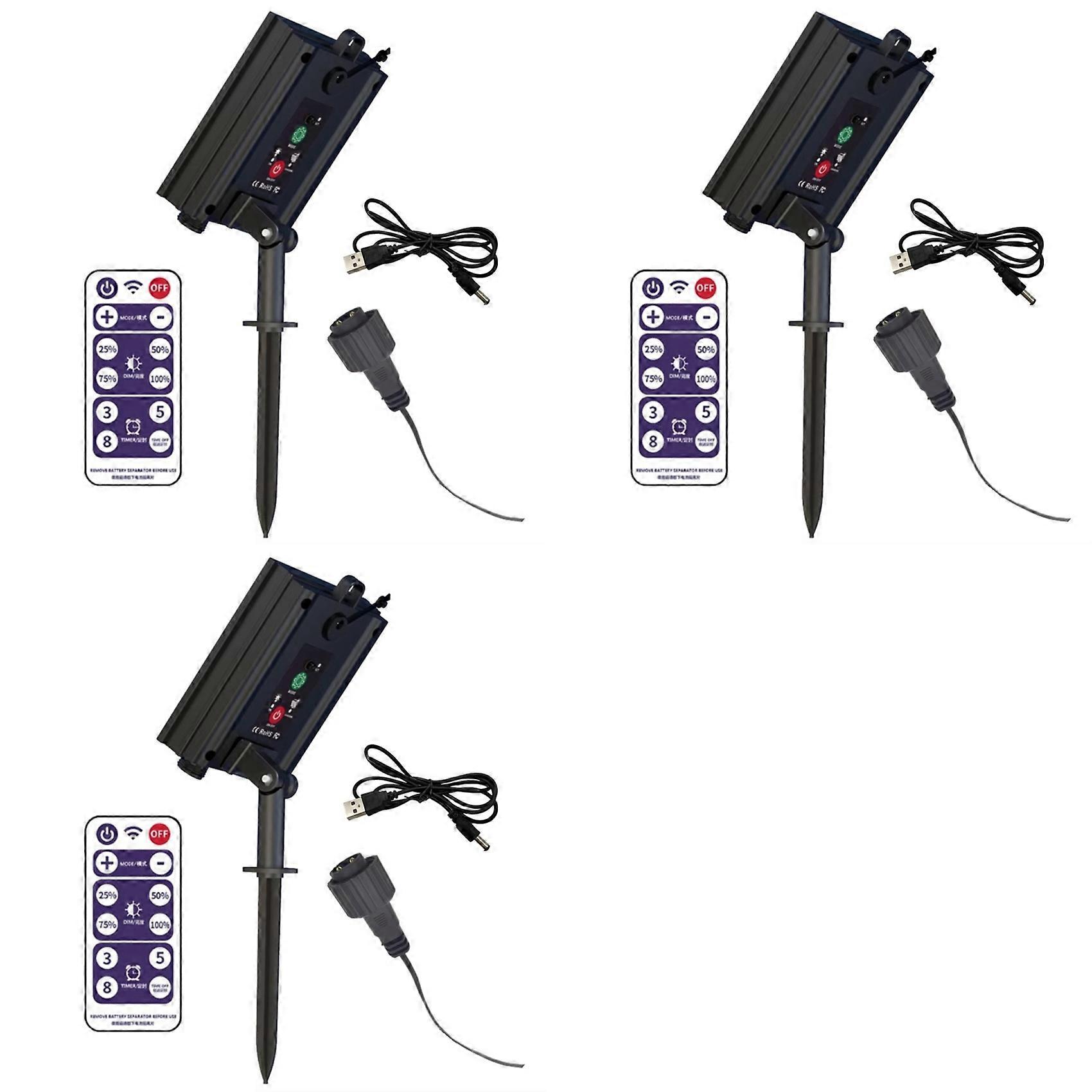 3X Solar Battery Box Kit Pack Powered Lithium Panel Light with Remote Control for Led String Strip Lamp 24V DIY