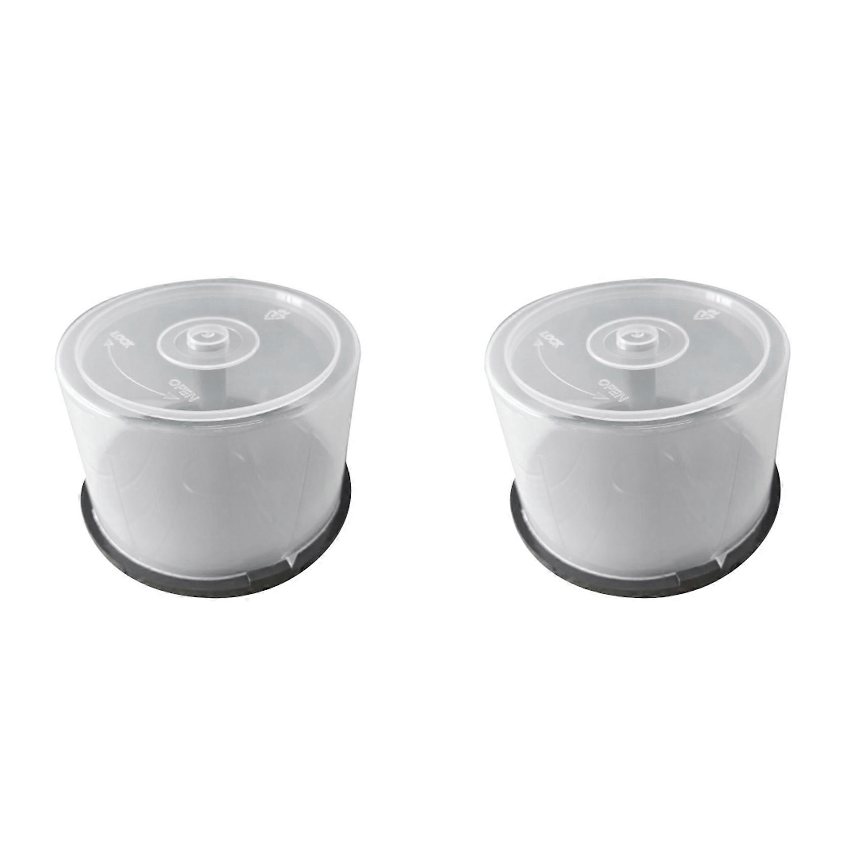 2pcs Large Capacity CD/DVD Storage Container Clear Plastic DVD Holder Compact Disk Organizer Space-Saving Design