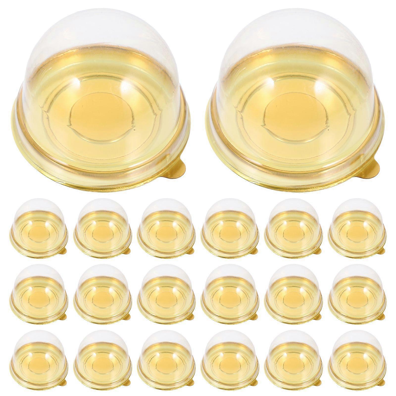 50pcs Mini Cake Box Cupcake Container Single Moon Cake Holders Individual Cupcake Containers
