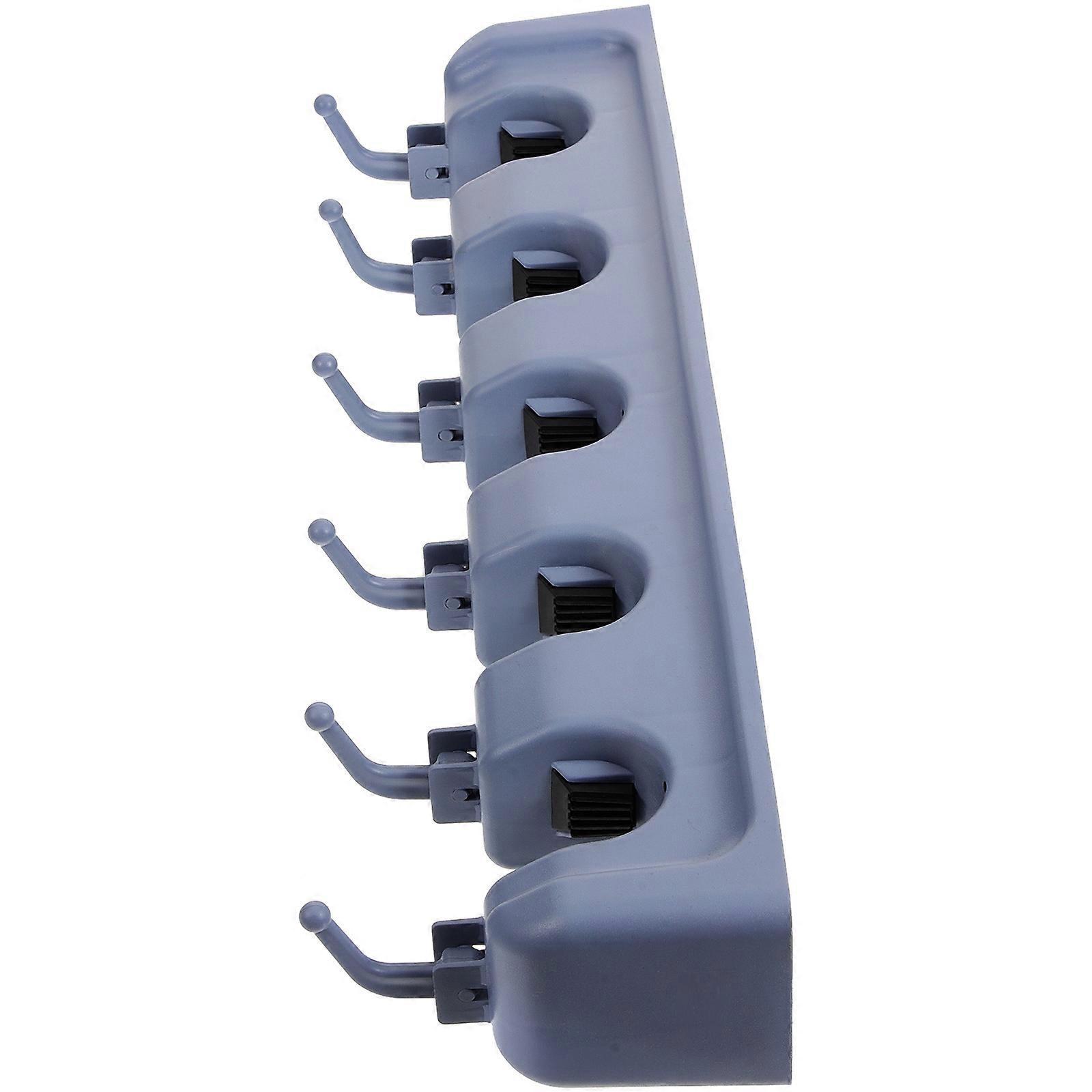 Broom Organizer Wall Mounted Mop Holder with 6 Hooks for Bathroom