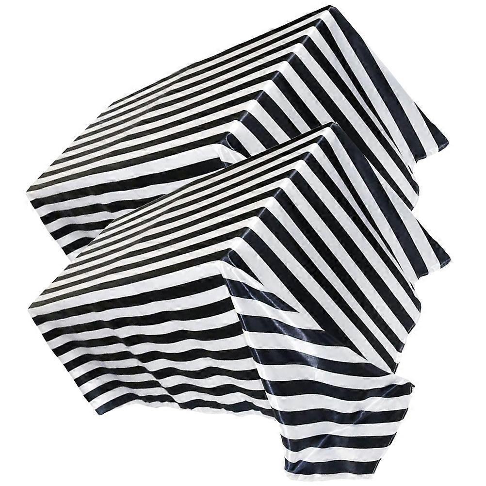 Waterproof Striped Tablecloth Plastic Covers for Home Use 2Pcs Rectangle