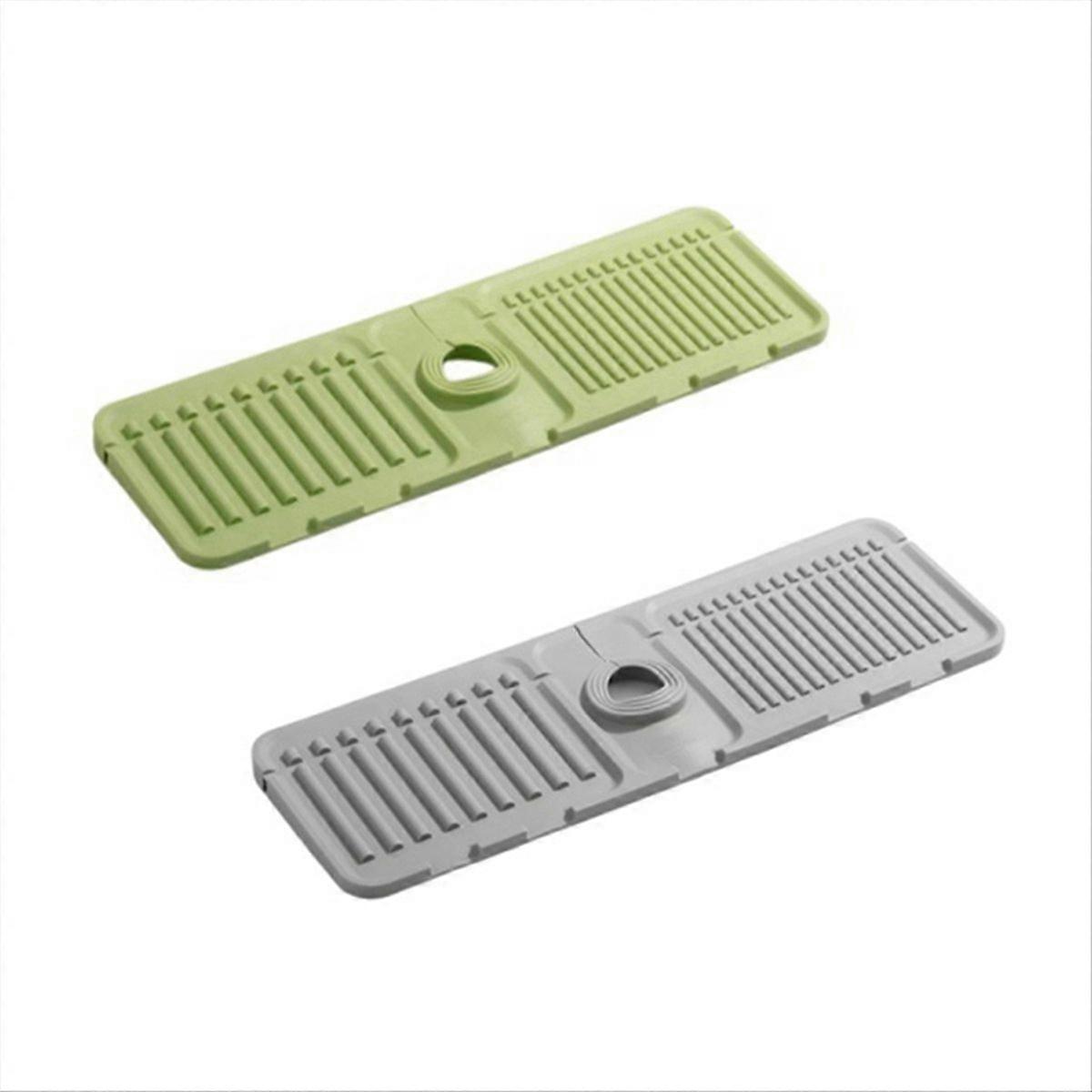 Faucet Mat for Kitchen Sink, Silicone Draining Mat Sponge Holder C