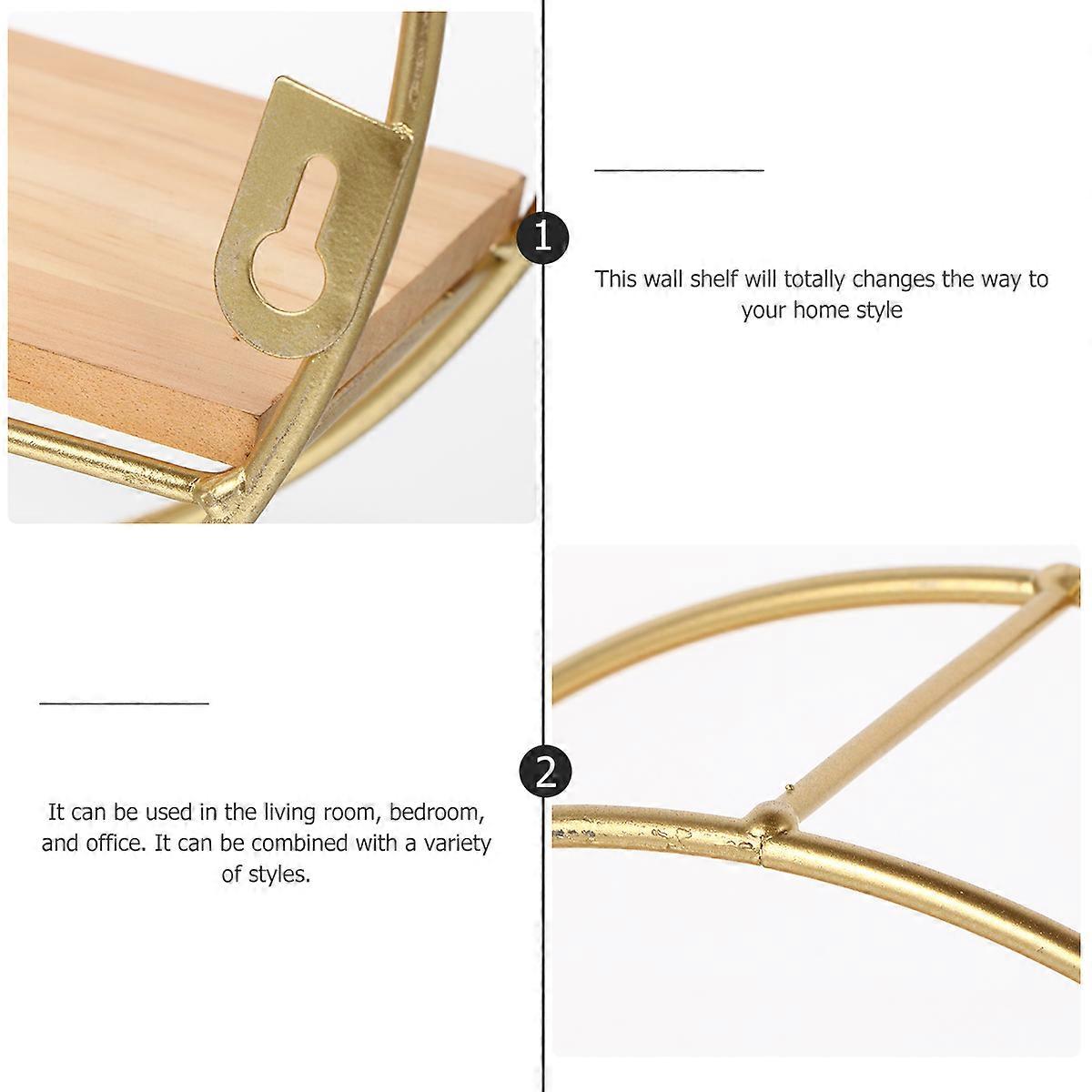 Nordic Style Wall Shelf Round Shape Floating Shelf for Home Use