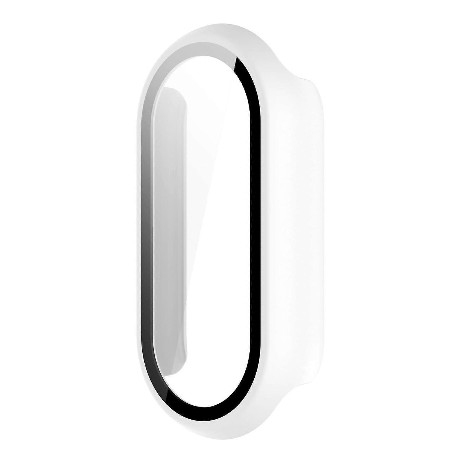 Case for Mi Band 9 with Full Coverage Screen Protector, Durable Bumper Cover, White Finish