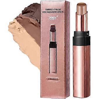 3-Color Gradient Eyeshadow Stick Set  Eyeshadow Stick, Long-Lasting Waterproof Creamy Eyeshadow Pen for Highlight, Transition & Shadow, Easy Blend