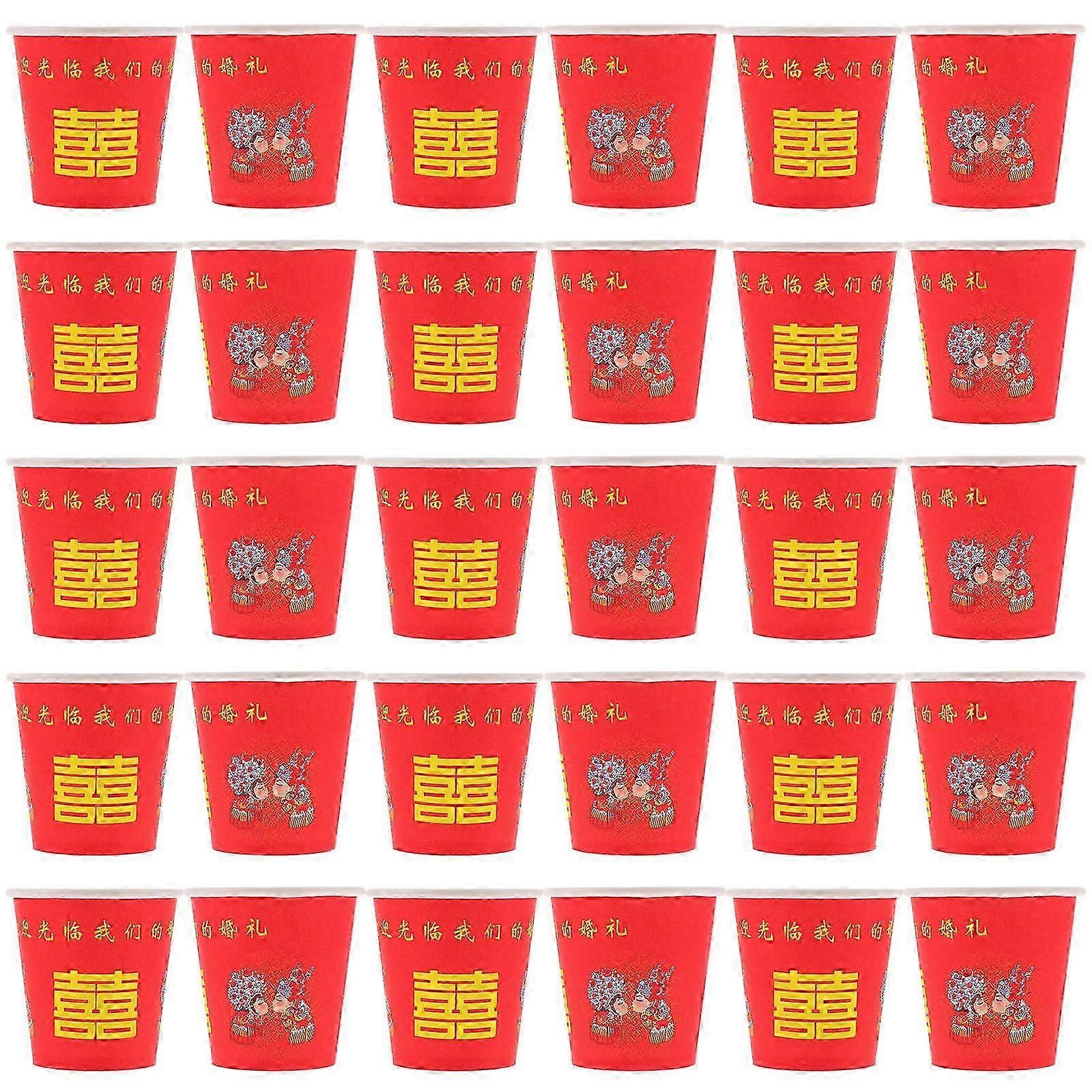 Festive Paper Wedding Cups 100Pcs