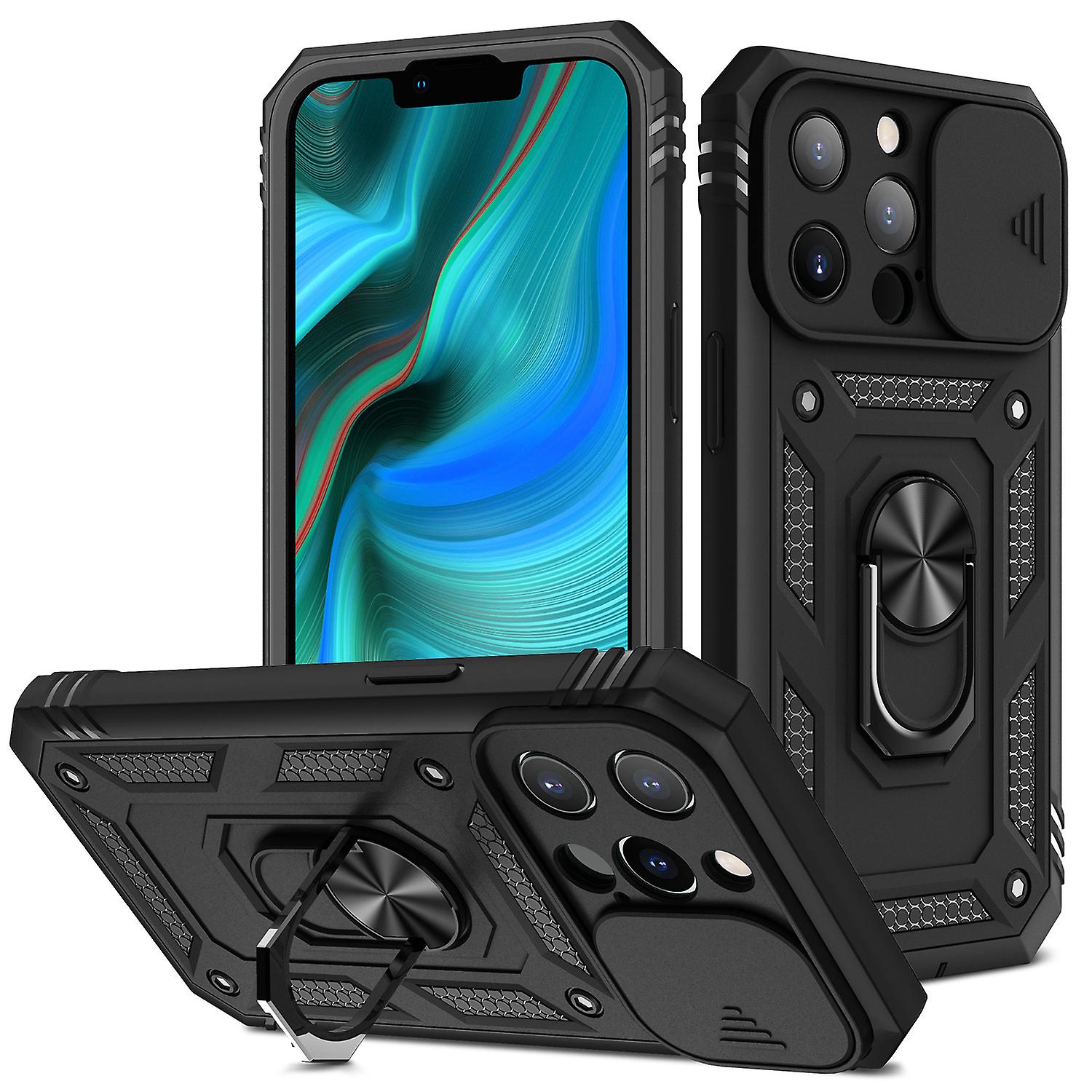 Push Window Mobile Phone Case Sergeant Ii For Apple Iphone 12 Series 3-in-1 Stand Car Magnetic Card
