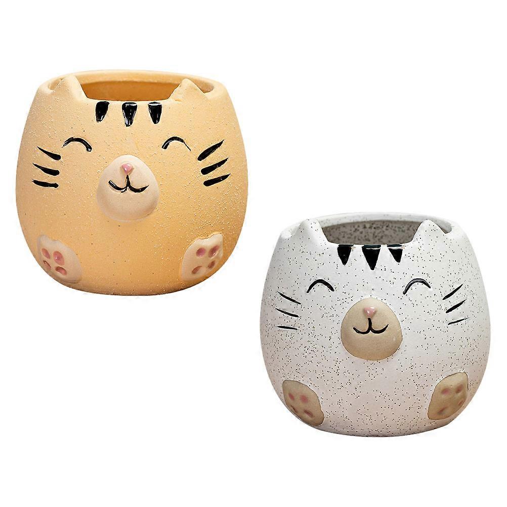 Multi-Function Ceramic Flower Pot Decorative Plant Pot Household 2Pcs