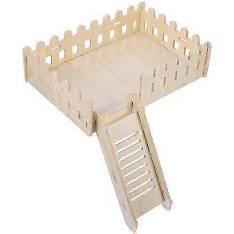 Hamsterplattform mit Leiter, 5-teiliges Set aus Holz für Käfige
