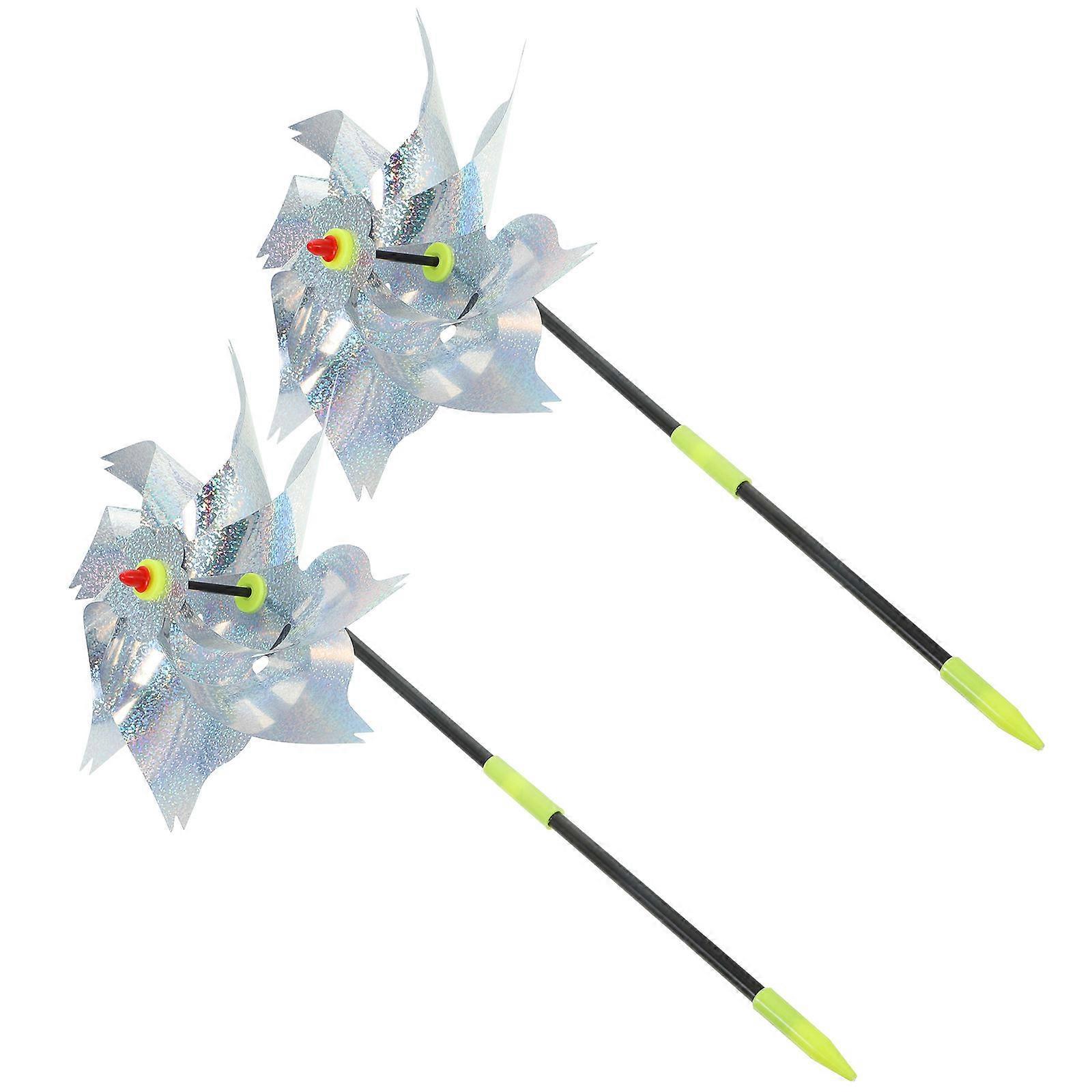 Silver Bird Windmill for Outdoor Decoration 2Pcs Set