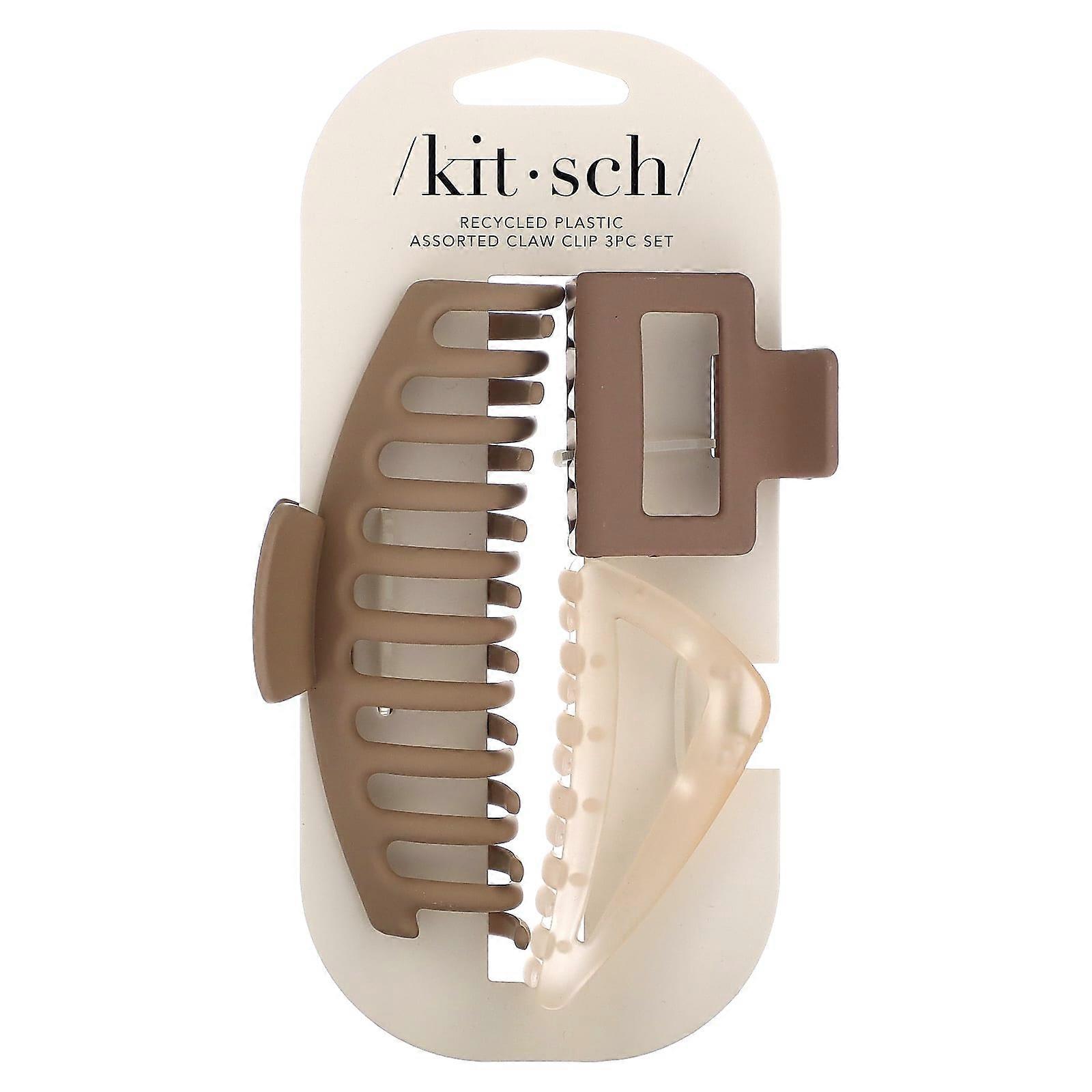 Kitsch, Assorted Oversized Claw Clip, 3 Pc Set