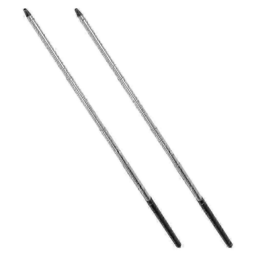 2Pcs Extendable Hand Pointer for Teaching Use Stainless Steel Black Classroom