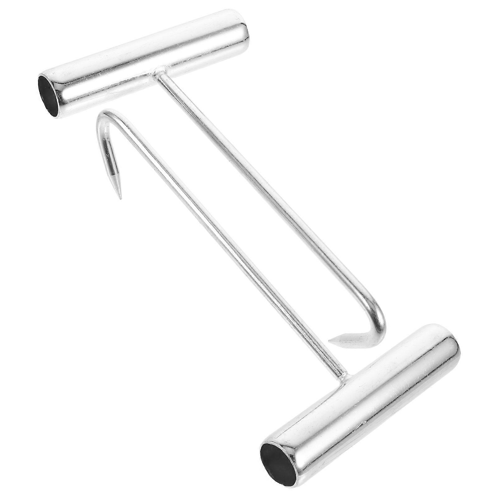 Hand Pull Hook Durable T Handle Meat Hook for Bbq Butchering 2Pcs