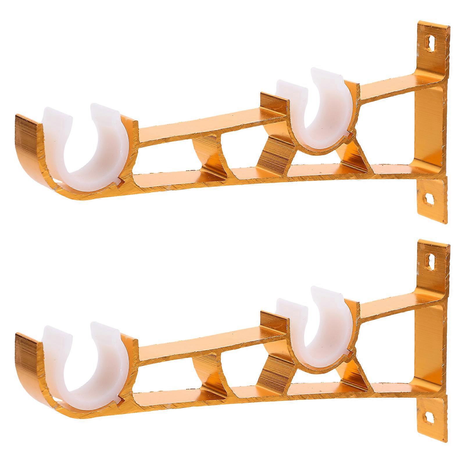 Curtain Rod Support Bracket for Double Rods 1Pair Aluminium Brackets