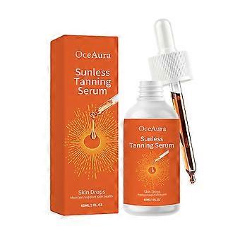 Gotas de sérum autobronzeador, personalizável para rosto e corpo, intensificador de bronzeado natural, sérum bronzeador modulável adequado para todos os tipos de pele.