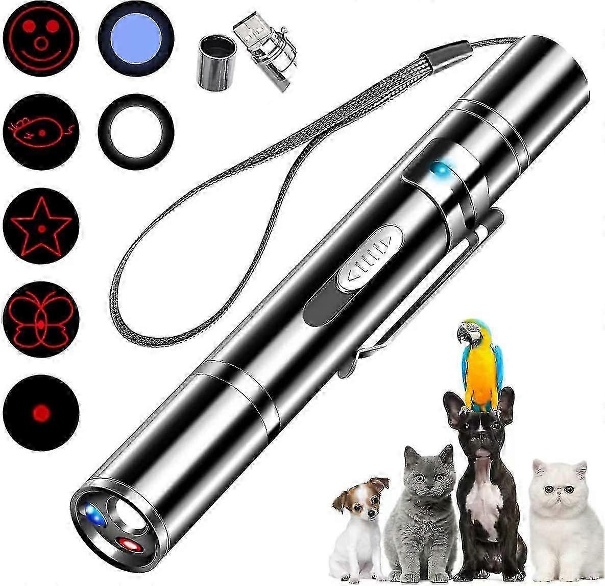 CAT pointer Toy, Dog laser pointer, 7 laser adjustable modes, remote 3 mode trainer follower interactive Toy, USB charging