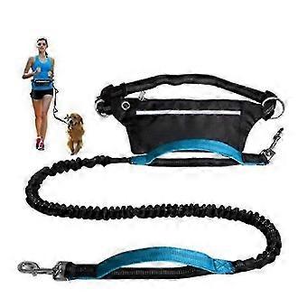 Uitschuifbare hondenriem met elastische band en verstelbare heupriem, reflecterende naden, ideaal voor hardlopen, joggen en wandelen.