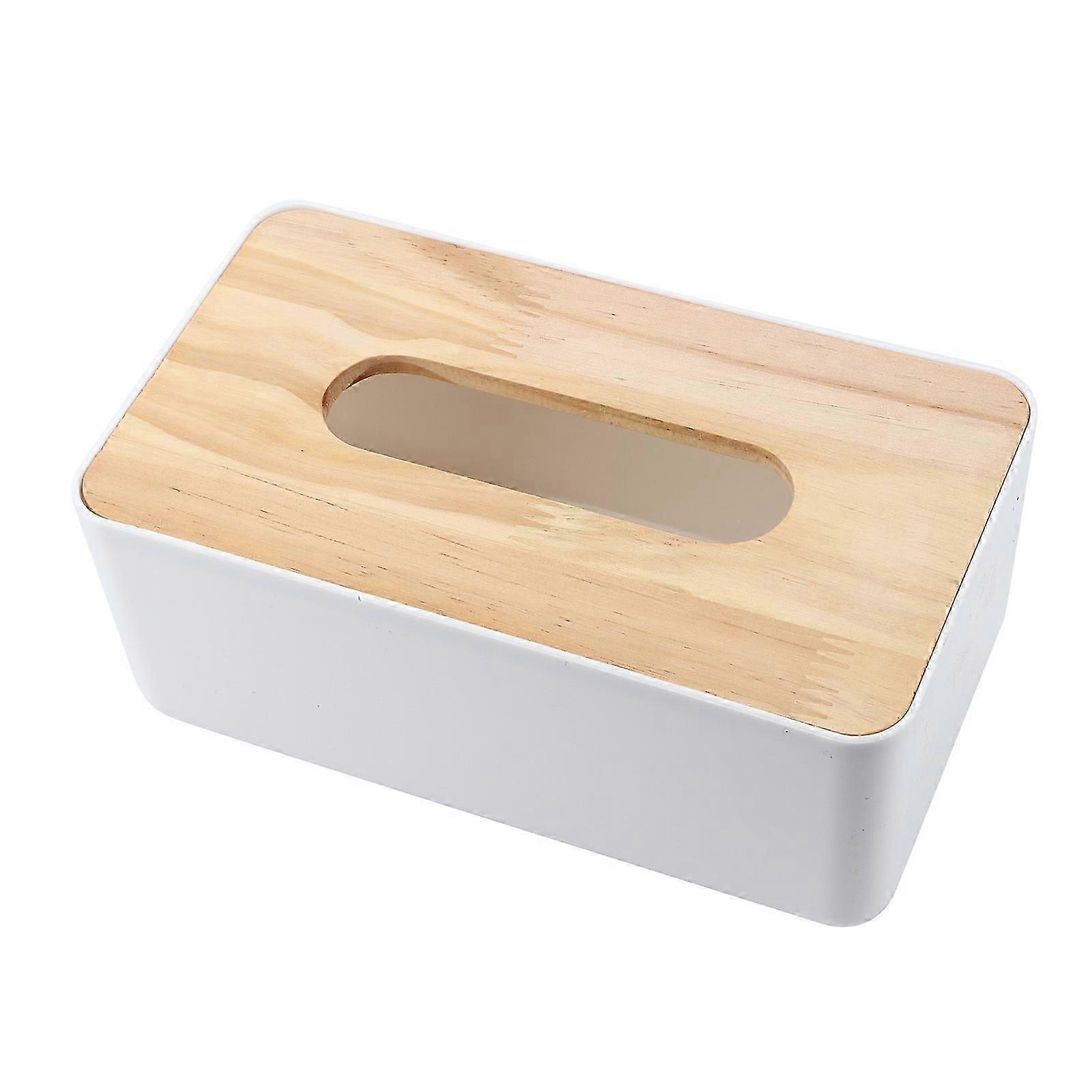 Removable Pine Cover PP Tissue Box Holder Organizer Compatible withHome Car Office (Rectangle)