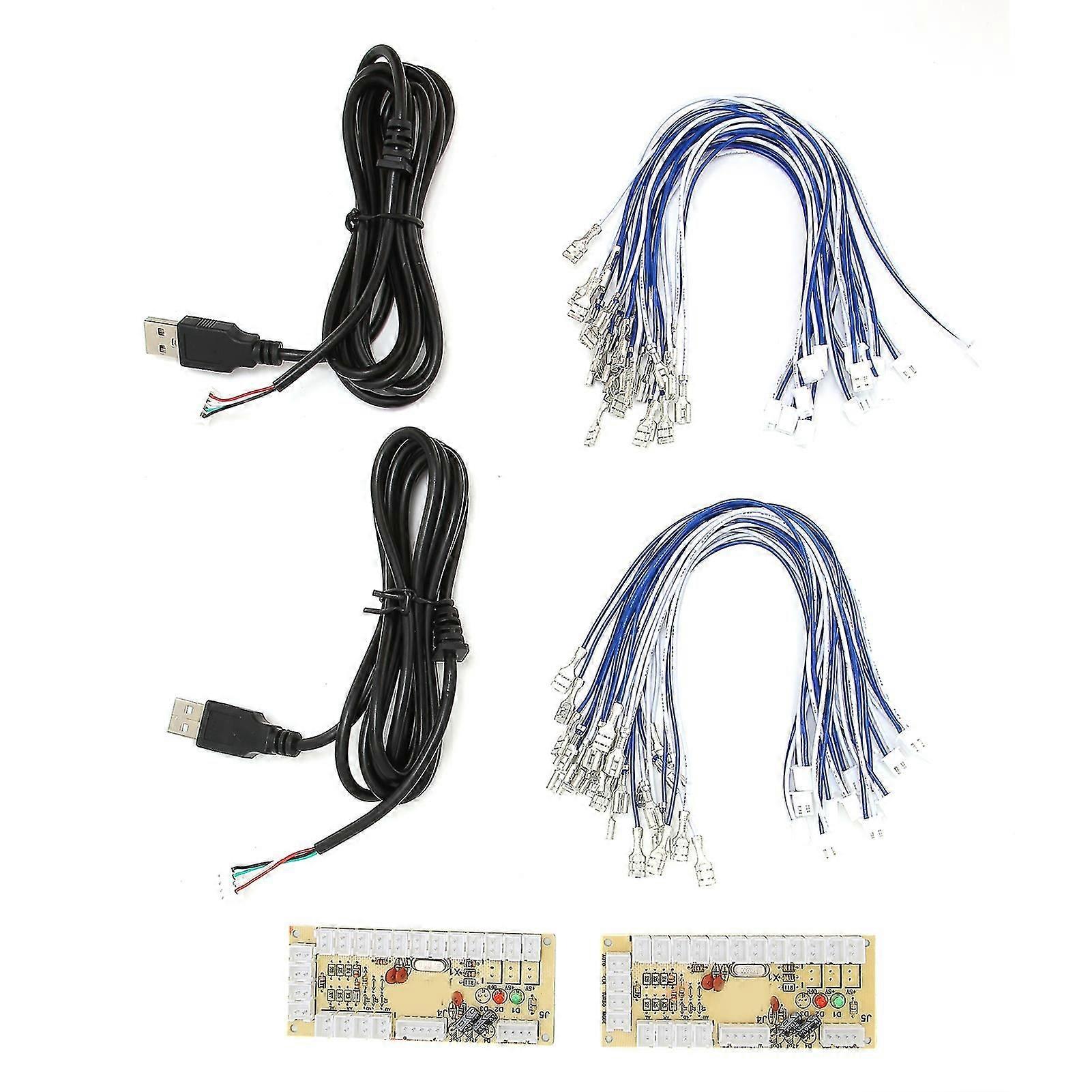 2 Player Arcade Encoder No Latency DIY Arcade Encoder with USB Cables and Button Wires for MAME