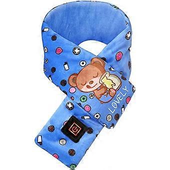 Winter Heated Scarf Adjustable Heated Scarf USB Heating Scarf Heated Neck Wrap Scarf Warm Soft Scarves (Color : Blue, Size : One Size)