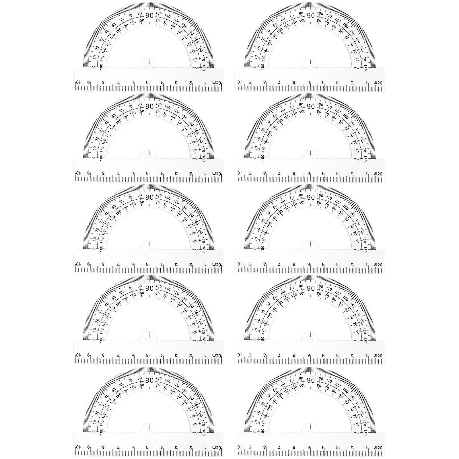 10Pcs Measuring Protractor Half Circle Protractor Plastic Protractor Convenient Measurement Protractor