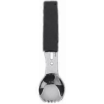 Batterie de cuisine de camping, kit de voyage multifonctionnel, kit d’ouvre-bouteille, spork sifflet, ustensile, fourchette, cuillère extérieure, fourchette, outil d’extérieur