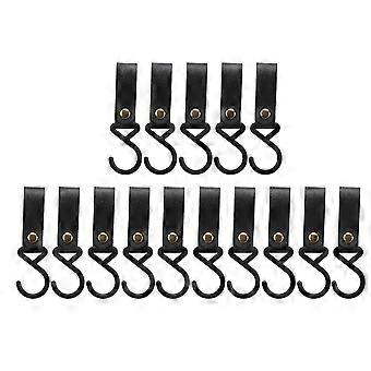 15pcs Crochets S En Cuir Haute Résistance Cintres Portables Portables Multifonctionnels Pour Camping En Plein Air-YuJia