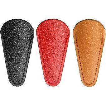 Set di 3 copriforbici di sicurezza in pelle, custodia per forbici per rifinitura sopracciglia, contenitore robusto per forbici.