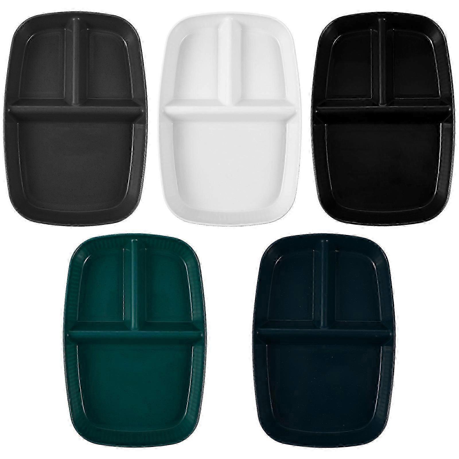 Divided Serving Dish 5Pcs Multi Color For Health-Conscious Users Meal Prep Stackable Design Portion Control