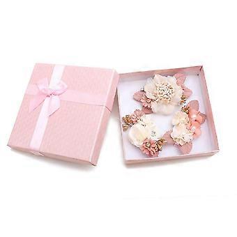 Flower Hair Clips Set for Baby Girl Lightweight Floral Hair Bow Accessories with Boutique Fully Lined Alligator Clip 3pcs for Toddler Teens Gifts