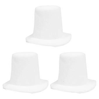 Tiny Party Hats Compatible with Doll Dress-Up With White Color For Stage Events 5.4X5.4X3.5in Decorative 3Pcs