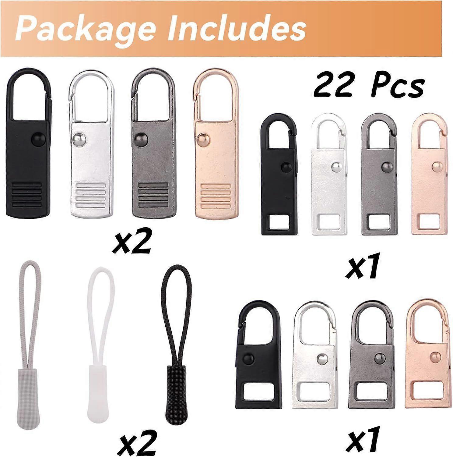 Zip Replacement Pulls - Versatile Zipper Pendant Set (22 Pieces)