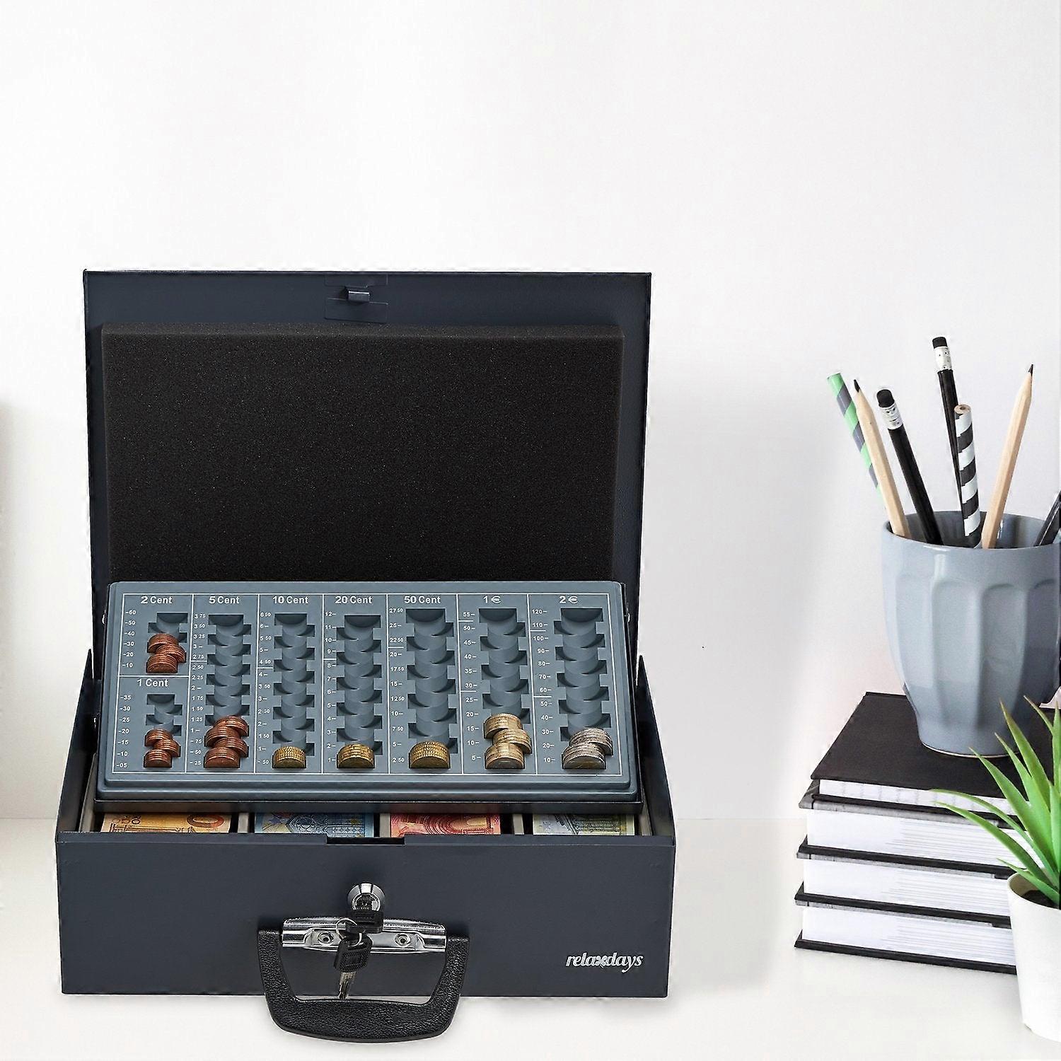 Black cash box with 2 keys
