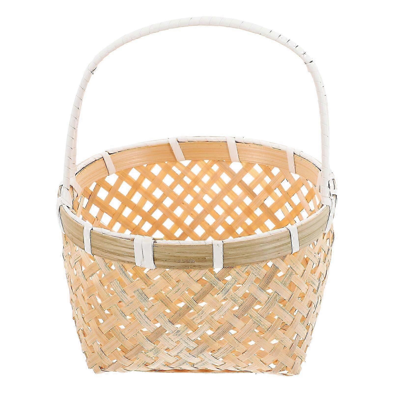 Bamboo Storage Basket Multi-function Bread Basket Desktop Picking Basket Picnic Basket