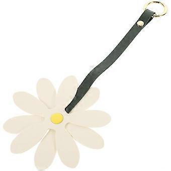 Daisy Flower Charms Keychain Stylish Leather Keyring Bag Pendant for Women Unique and Fashionable Accessory