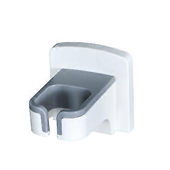 White Wall Mounted Hair Dryer Holder, No Drill Adhesive Bathroom Organizer, Space‑Saving Storage Rack