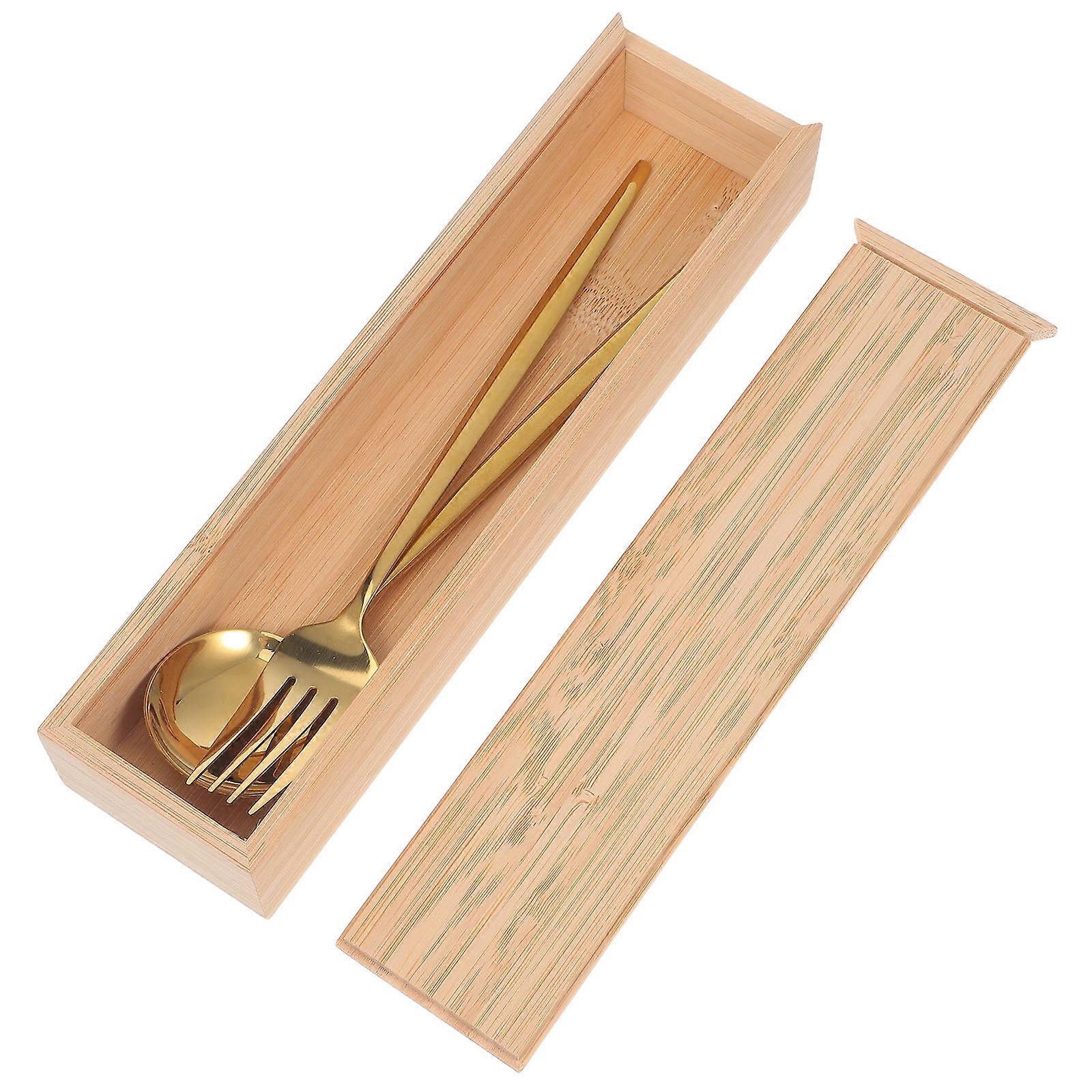 Forks Storage Box for Tableware Organizing 1Pcs Bamboo Material