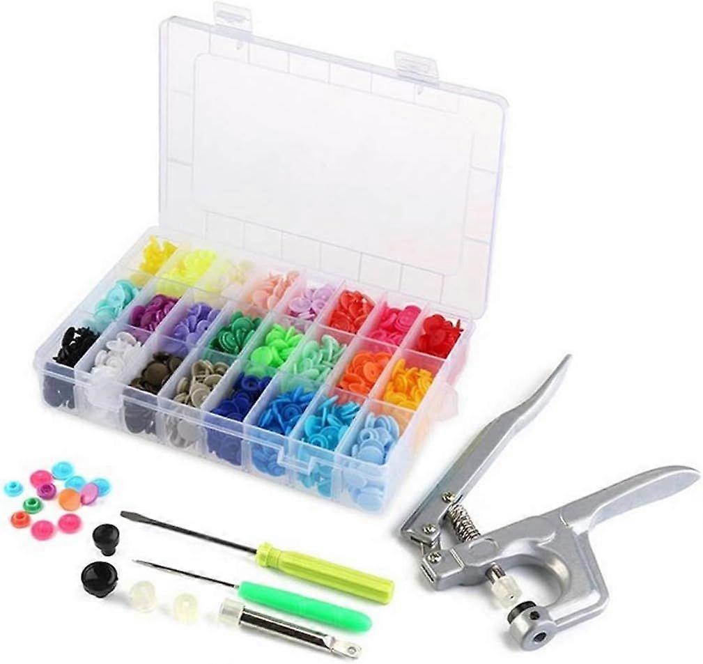Snap Fastener kit, 360 Sets T5 Plastic Buttons for Sewing and Crafting