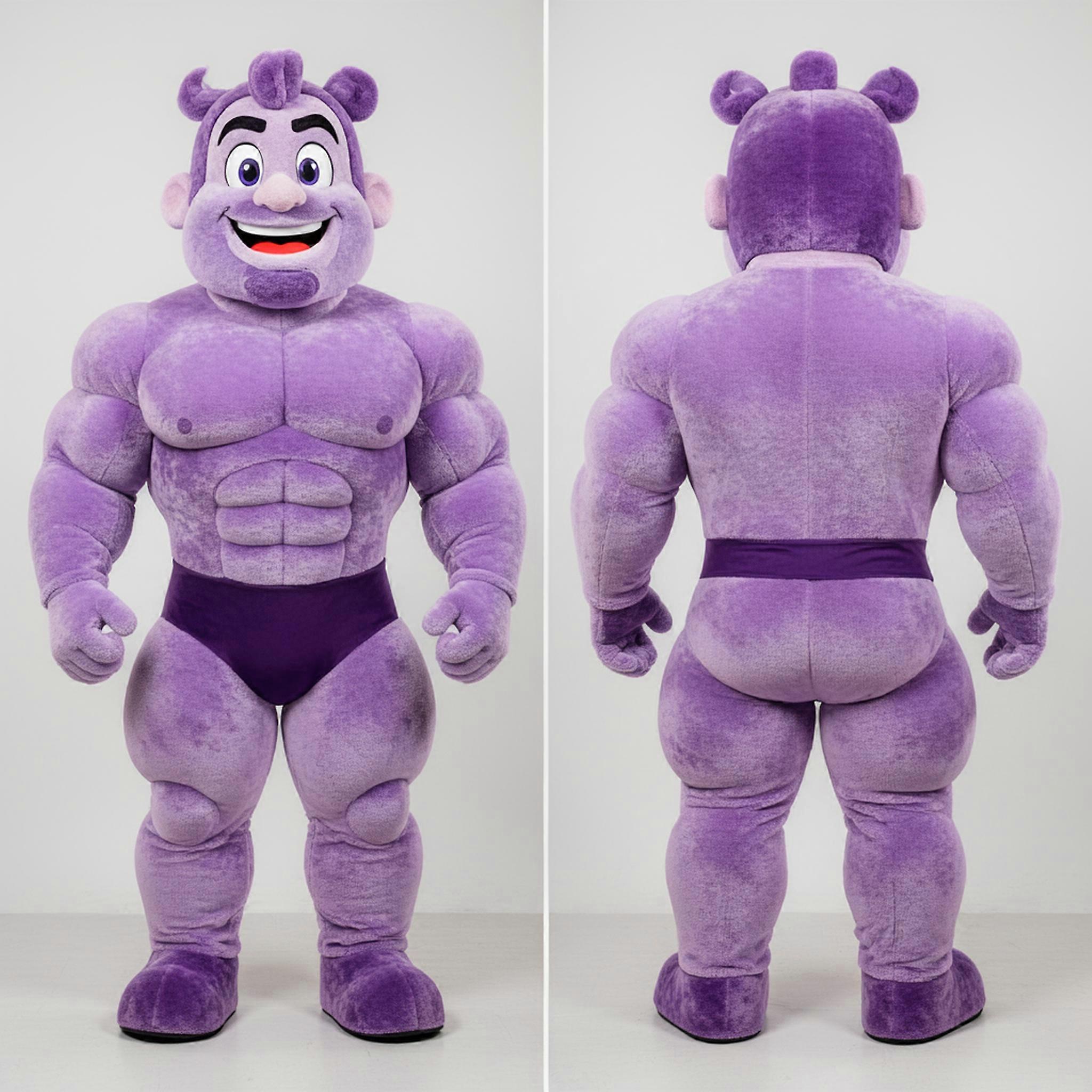 MASTICOT Lavender Broad Shouldered Strongman Mascot