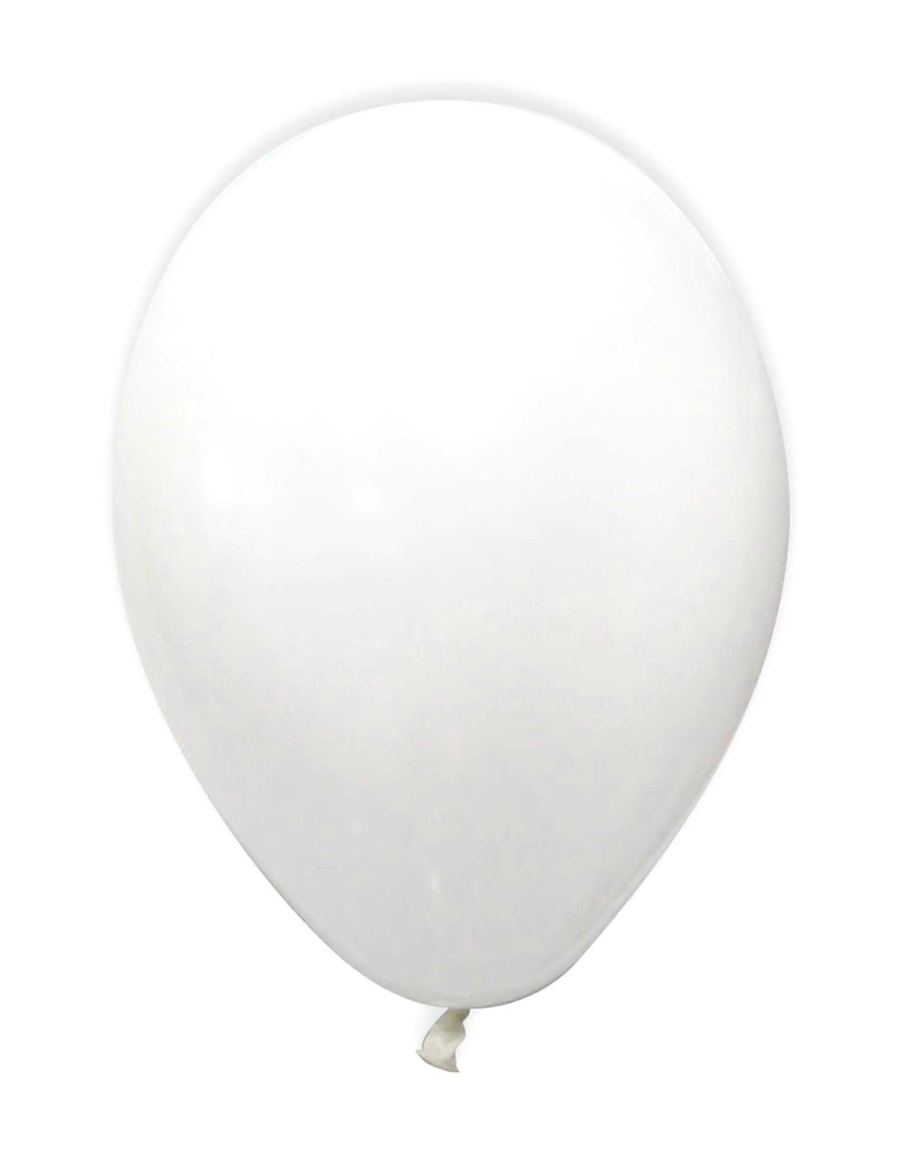 12 White Metallic Balloons 28 cm