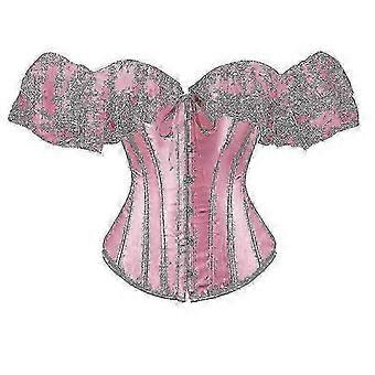 Corset Retro Off Neck Chest Support Lace Short Sleeve