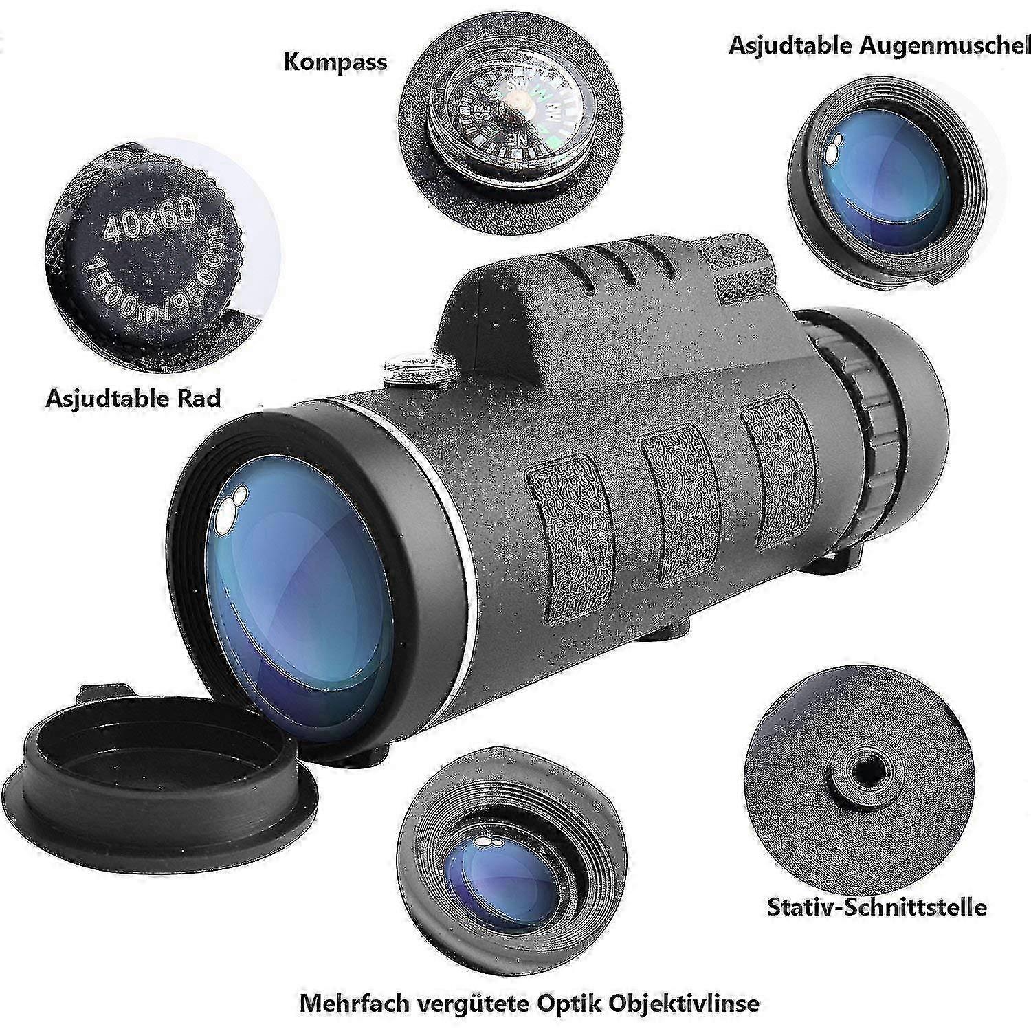 40x60 Waterproof HD Monocular