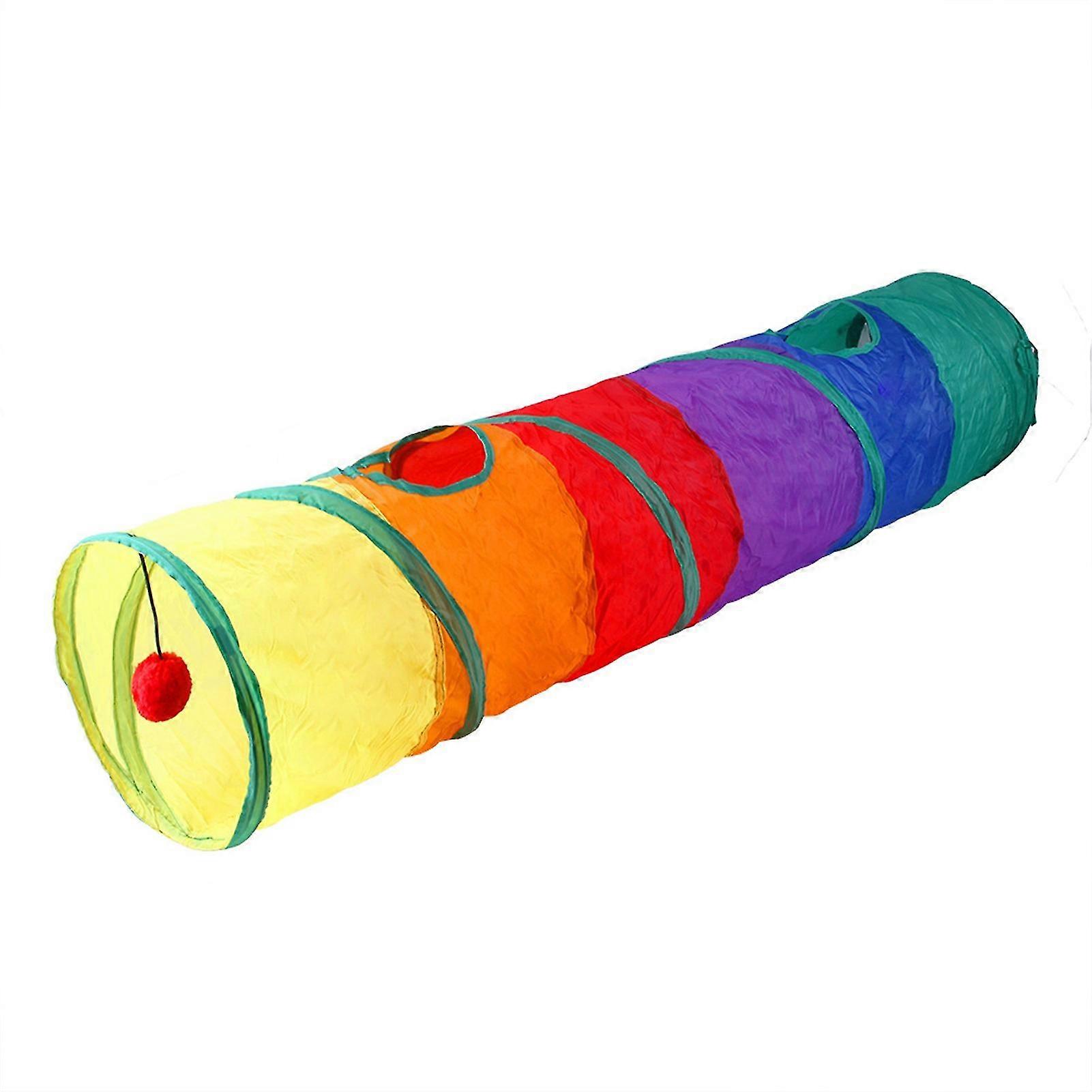 Straight Rainbow Pet Tunnel Eco Polyester