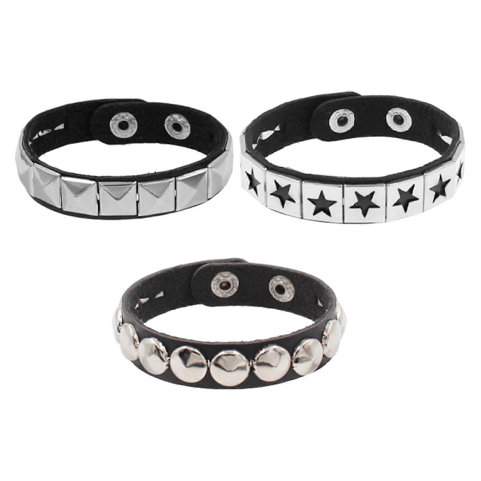 Snap Button Clasp Studded Punk Rock Cuff