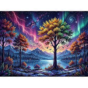 Cosmic Aurora Autumn Landscape Brain-Teasing Puzzles JI-1135