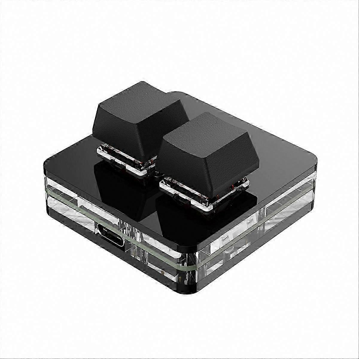 Compact RGB Macro Pad, 2 Key Gaming Shortcut, Programmable Backlit Tool
