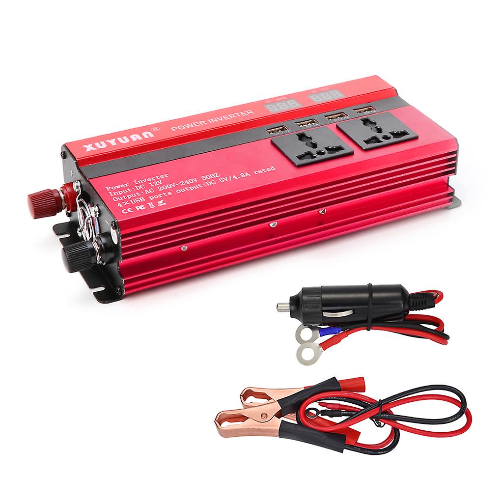  מהפך כוח סולארי סינוס גלי הוביל 4 usb dc12 ל ac110v / 220v להמיר