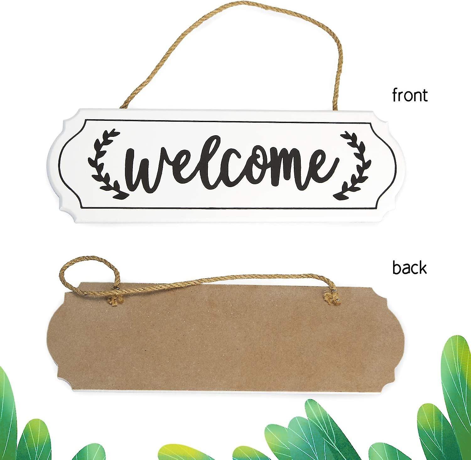Wooden Welcome Sign For Rustic Farmhouse Decorations, Wall Hanging ...