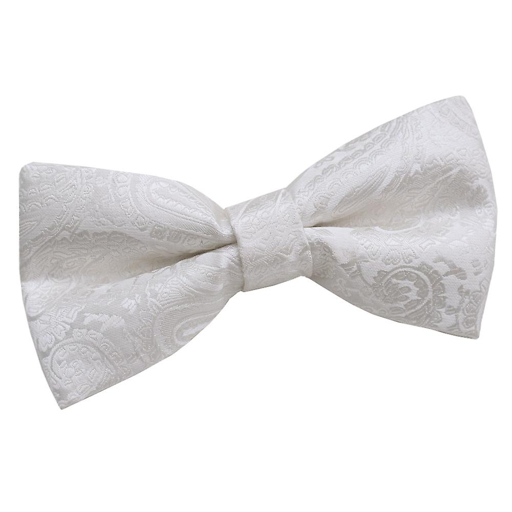 Ivory Paisley Pre-Tied Bow Tie