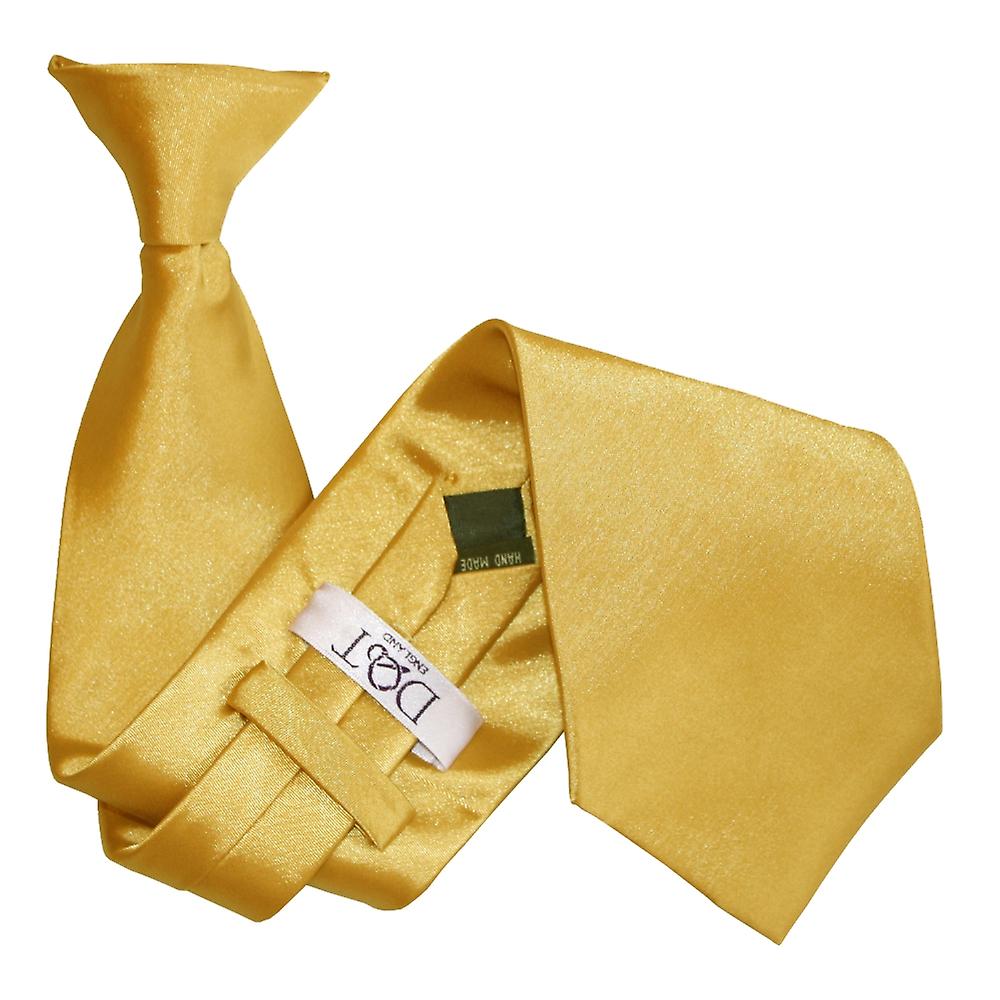 Gold Plain Satin Clip On Tie